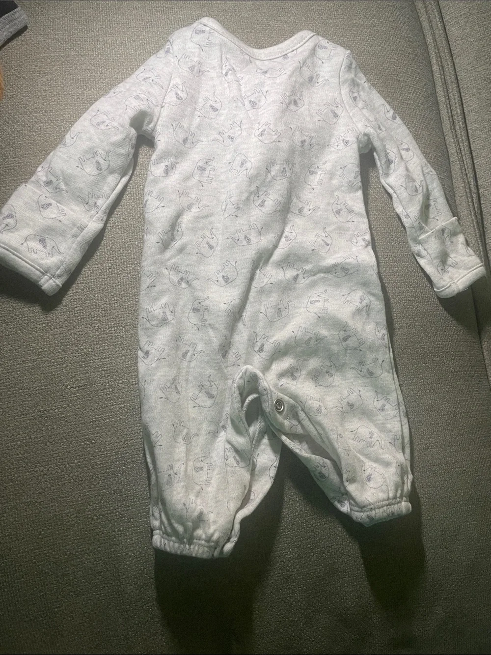 Preemie Carters Just One You Baby White Printed Footed Sleep Sack - Soft Cotton